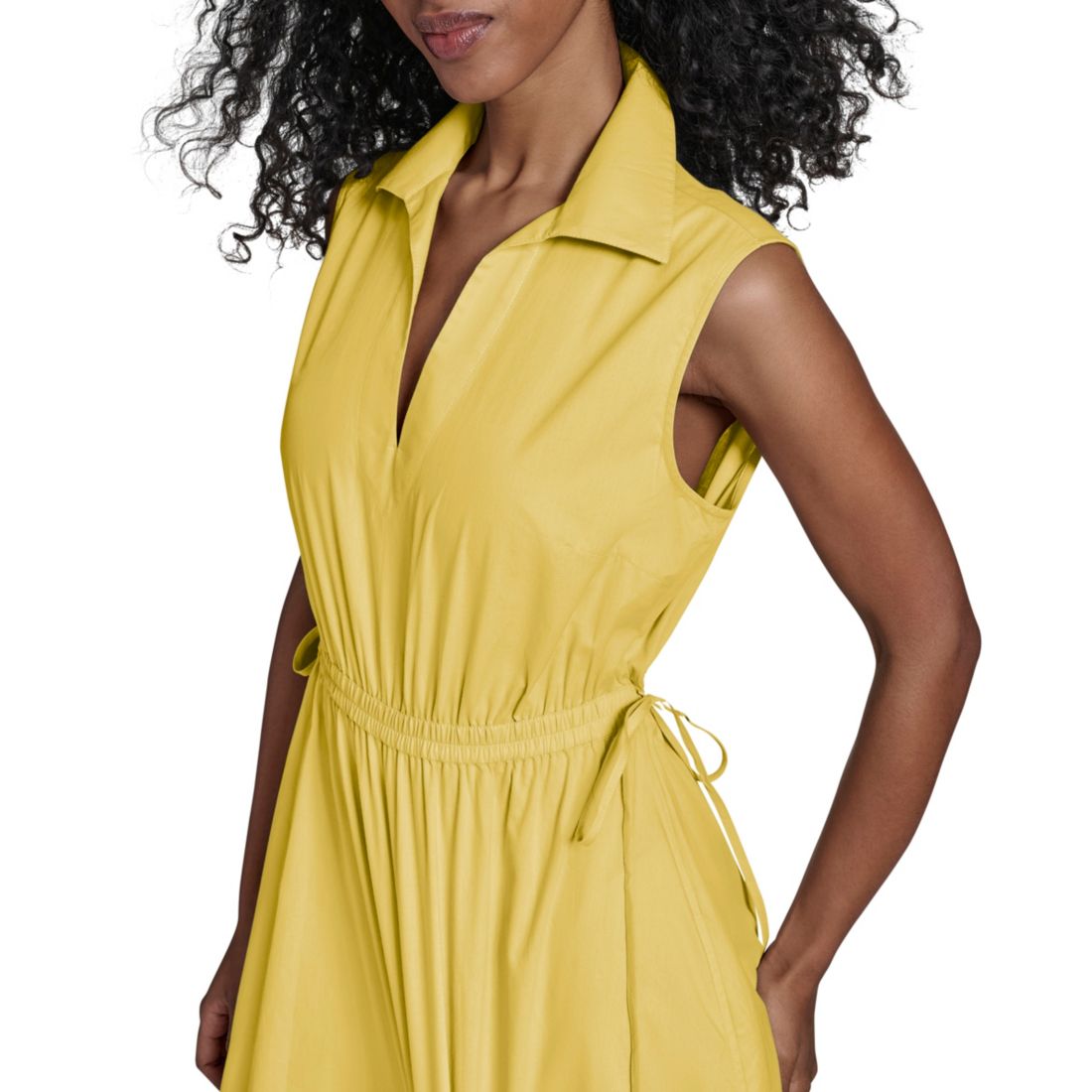 Calvin Klein Women's Cotton Drawstring Sleeveless Midi Dress