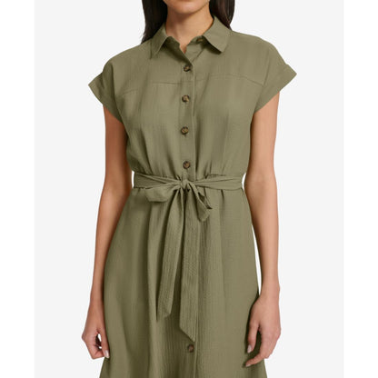 Calvin Klein Women's Belted Cap-Sleeve Shirtdress