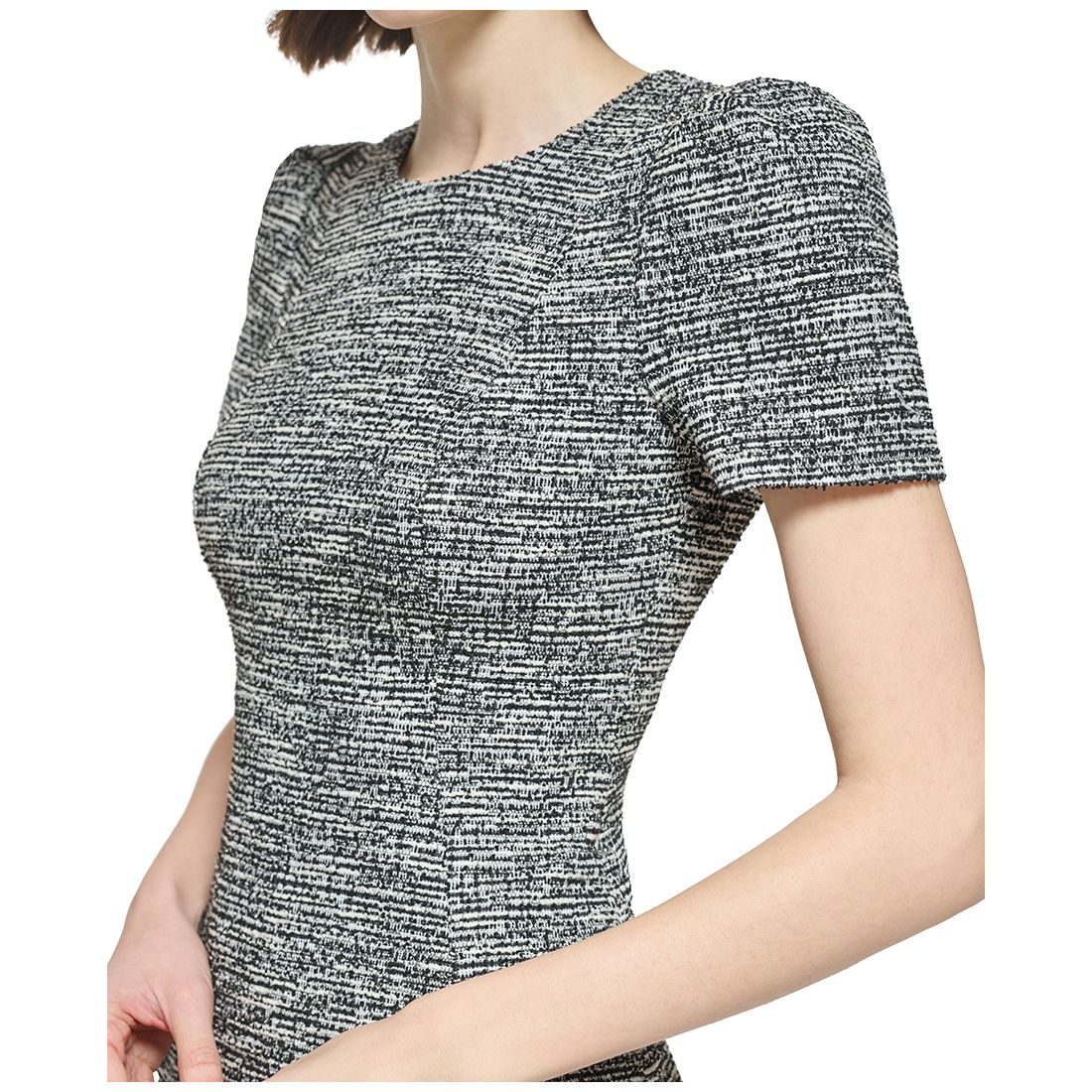 Calvin Klein Women's Tweed Short-sleeve Sheath Mini Dress