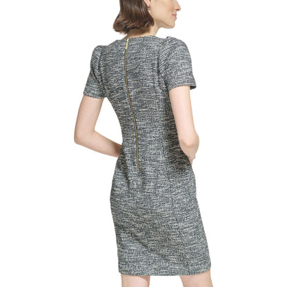 Calvin Klein Women's Tweed Short-sleeve Sheath Mini Dress