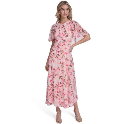 Calvin Klein Women's Short-Sleeve Smocked Printed Dress