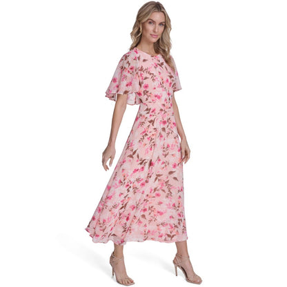 Calvin Klein Women's Short-Sleeve Smocked Printed Dress