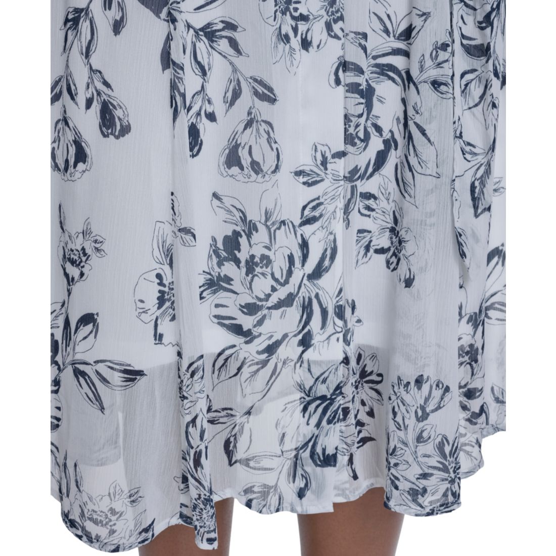Calvin Klein Women's Tie-Sleeve Printed Midi Dress