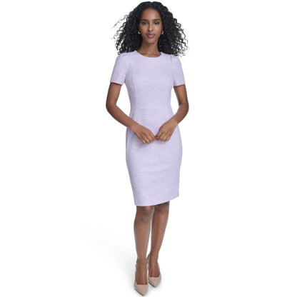 Calvin Klein Women's Tweed Short-sleeve Sheath Mini Dress