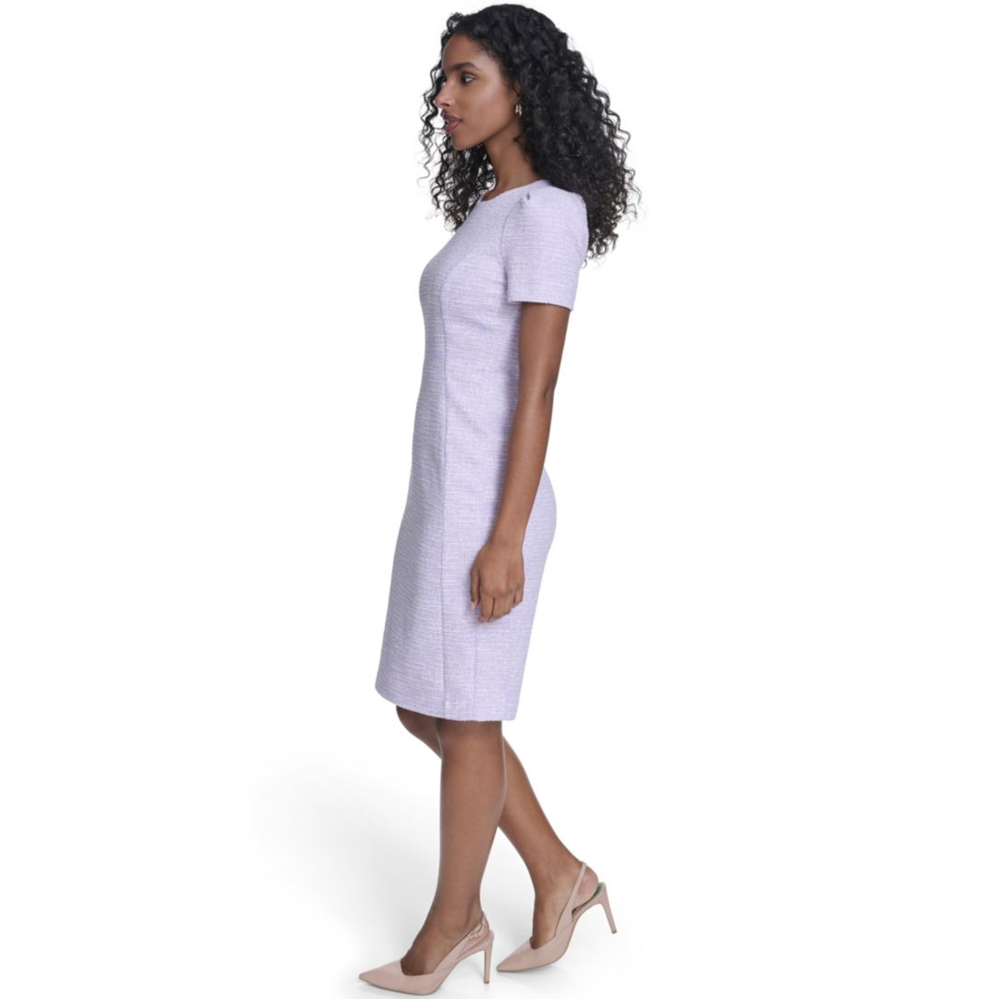 Calvin Klein Women's Tweed Short-sleeve Sheath Mini Dress