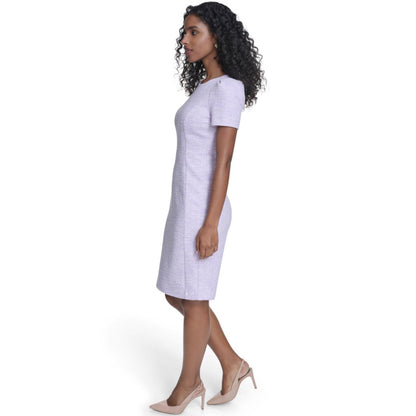Calvin Klein Women's Tweed Short-sleeve Sheath Mini Dress