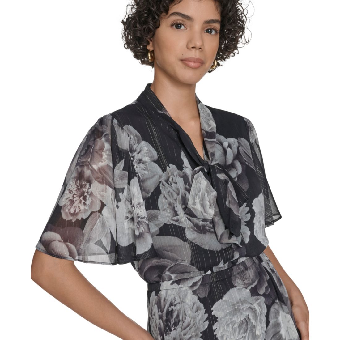 Calvin Klein Women's Flutter Sleeve Midi Dress