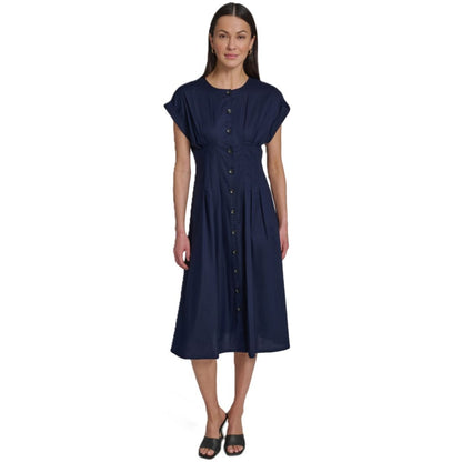 Calvin Klein Women's Button Down A-Line Midi Dress