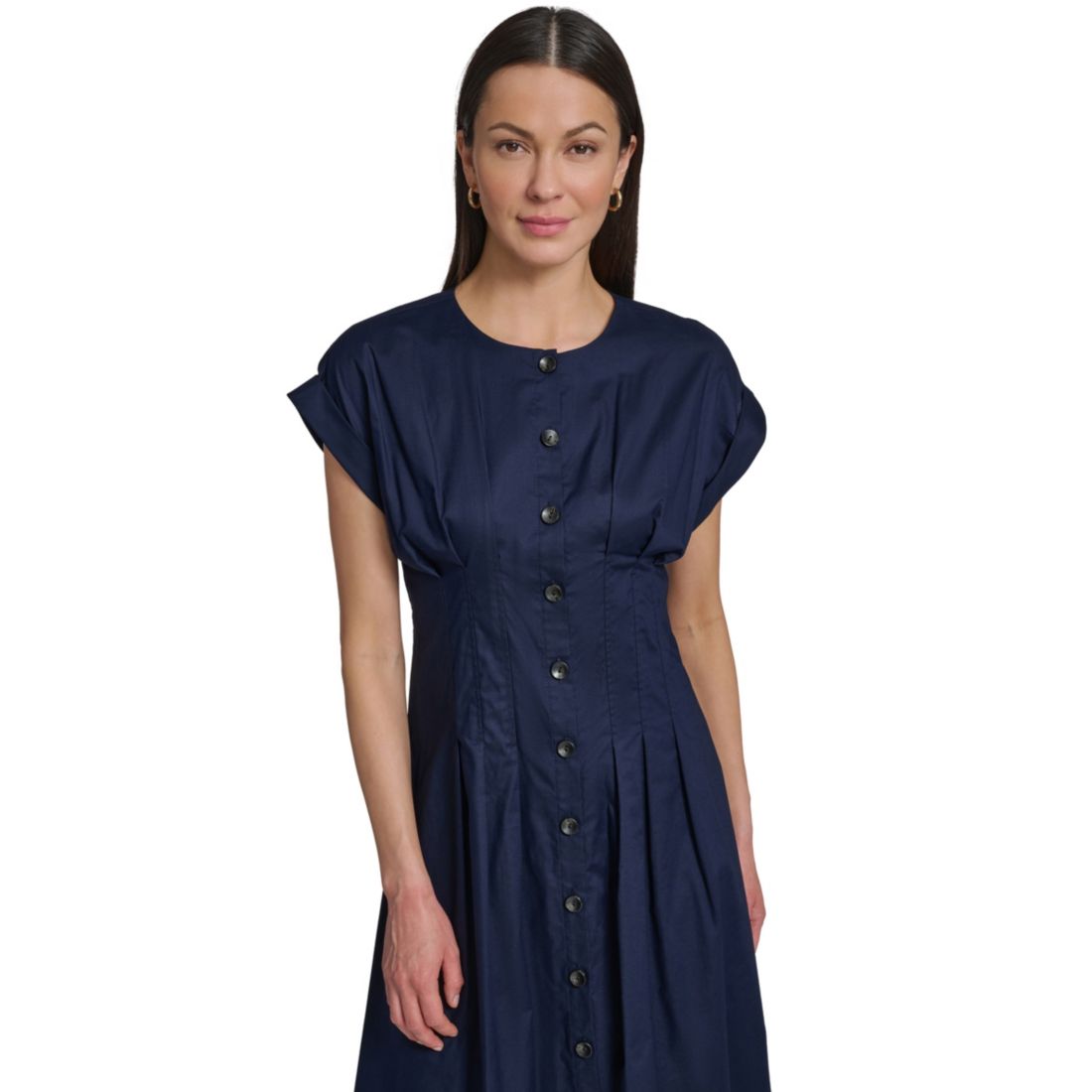 Calvin Klein Women's Button Down A-Line Midi Dress