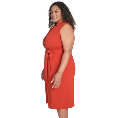 Calvin Klein Plus Size Belted Midi Dress
