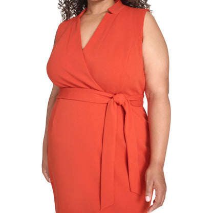 Calvin Klein Plus Size Belted Midi Dress