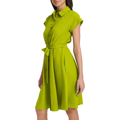 Calvin Klein Women's Belted Cap-Sleeve Shirtdress
