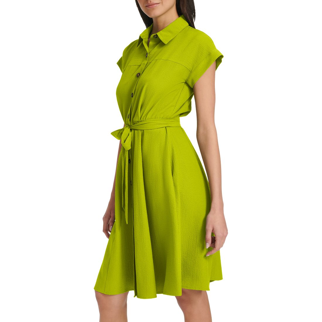 Calvin Klein Women's Belted Cap-Sleeve Shirtdress