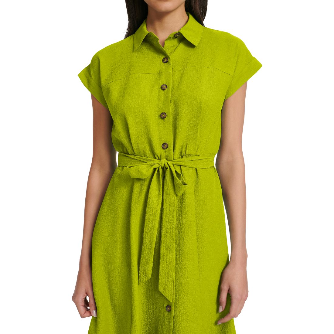 Calvin Klein Women's Belted Cap-Sleeve Shirtdress