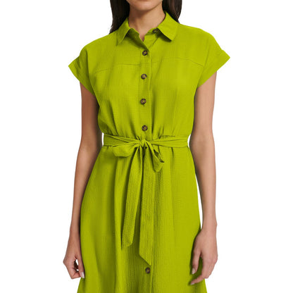 Calvin Klein Women's Belted Cap-Sleeve Shirtdress