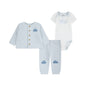 Huggies Baby Boy Short Sleeve Bodysuit, Cardigan and Pant, 3-Piece Set