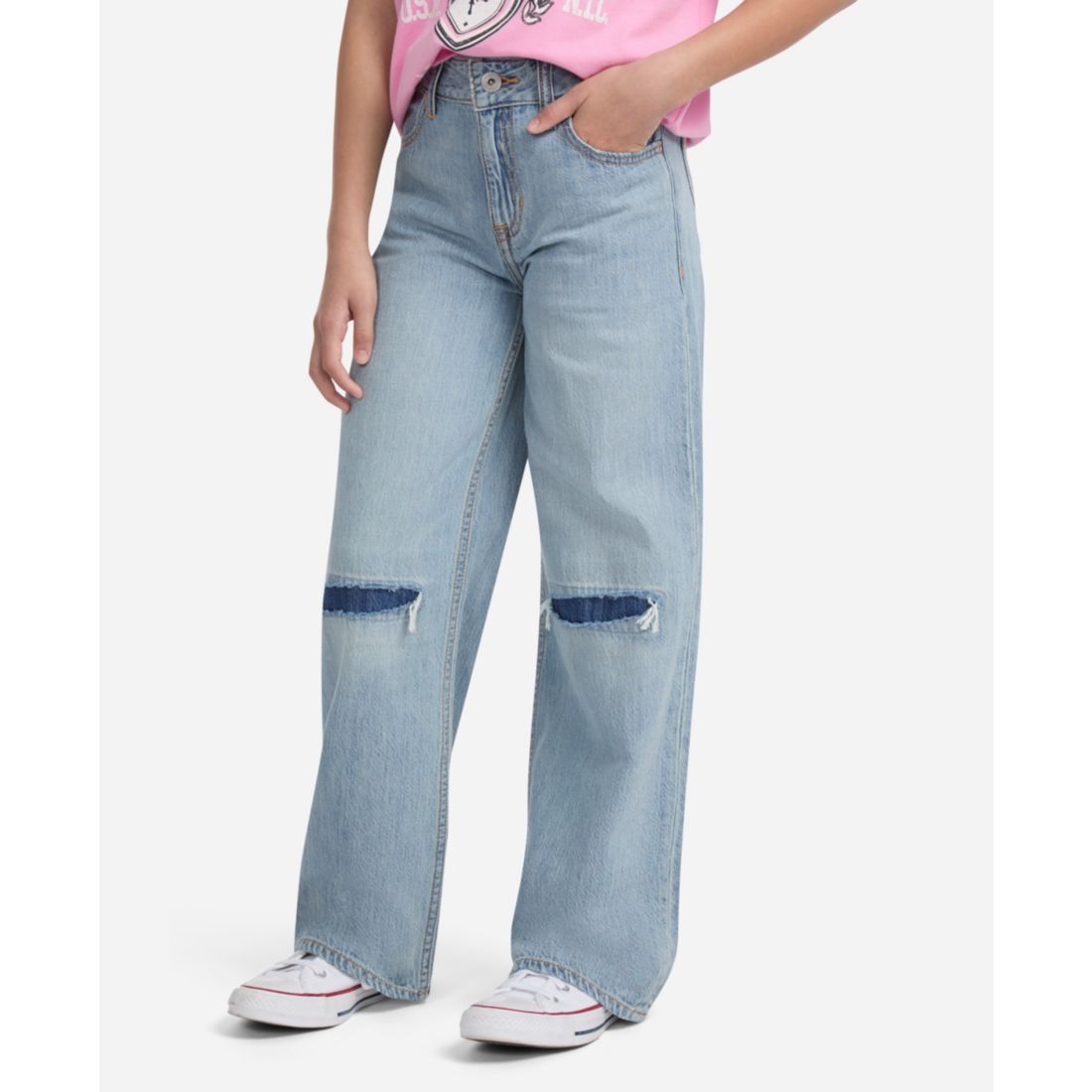 abercrombie kids Girls High-Rise Ultra Wide Leg Jeans