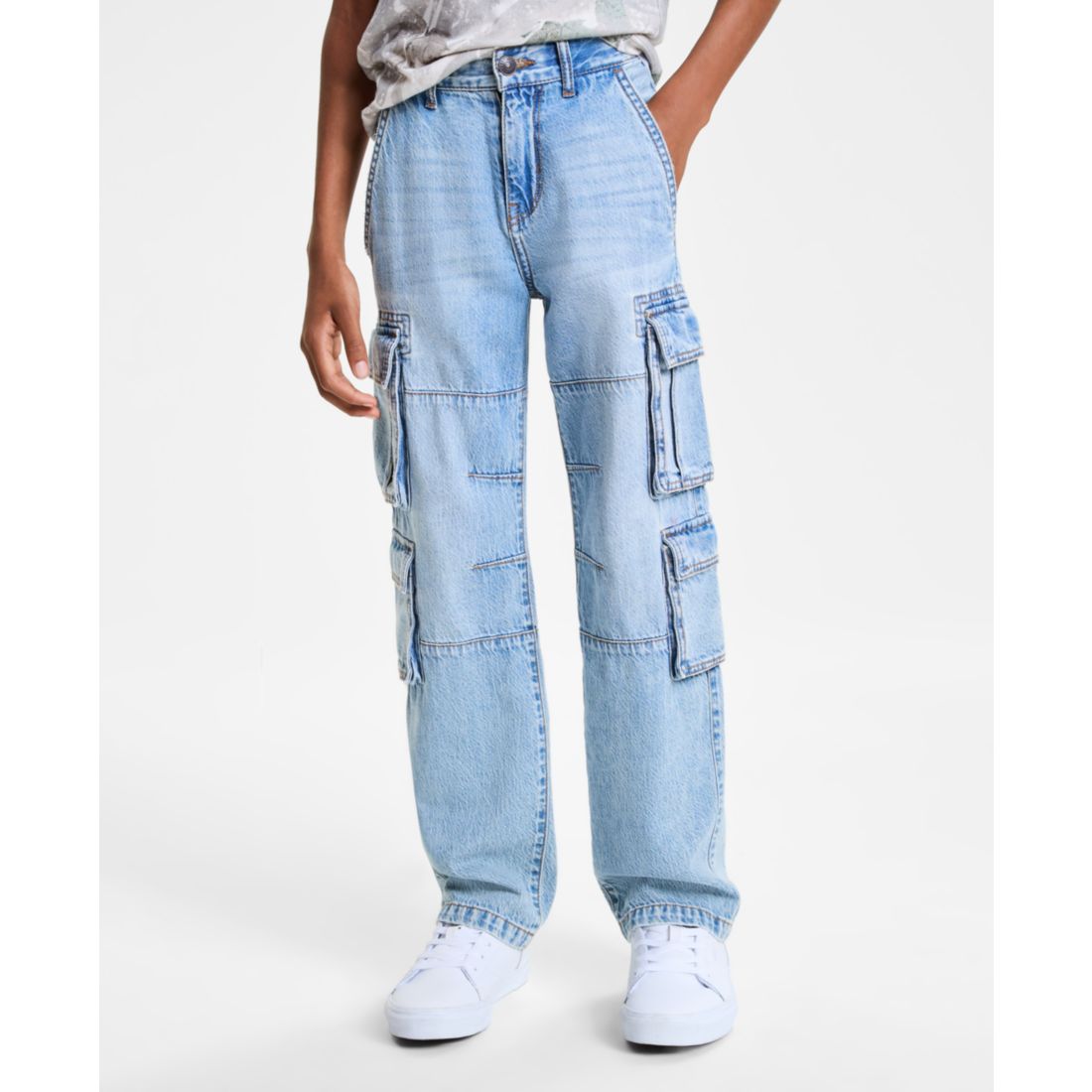 abercrombie kids Boys Baggy Denim Cargo Pants