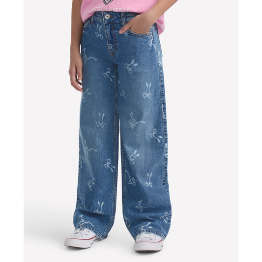 abercrombie kids Girls High Rise Discharge Wide Leg Jeans