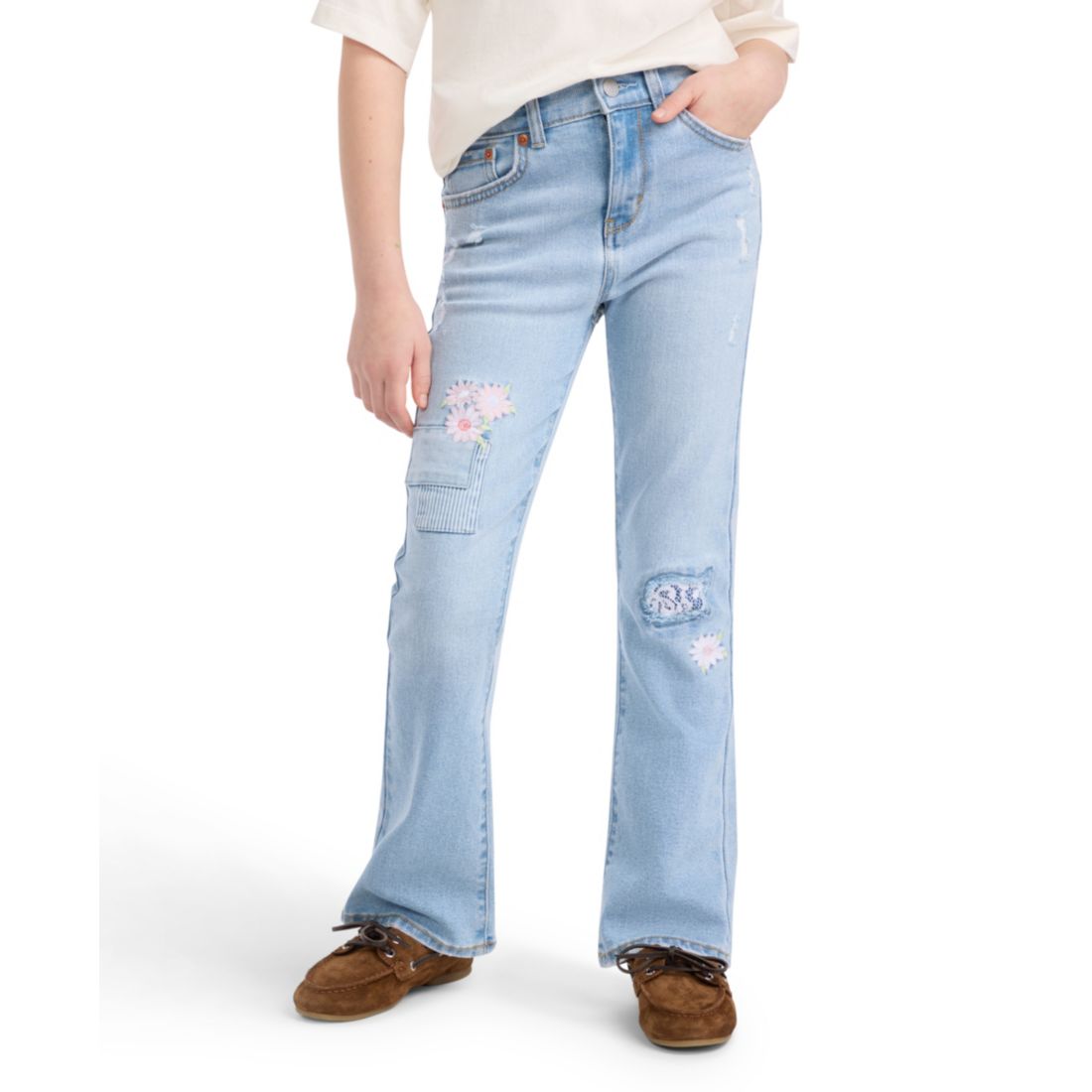 Levi's Girls' 7-16 Stitch Detail Flare Jeans