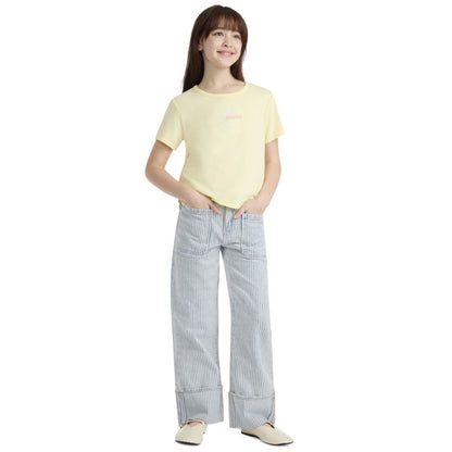 Levi's Girls' 7-16 Railroad Striped Wide Leg Jeans