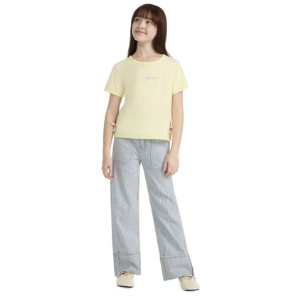 Levi's Girls' 7-16 Railroad Striped Wide Leg Jeans
