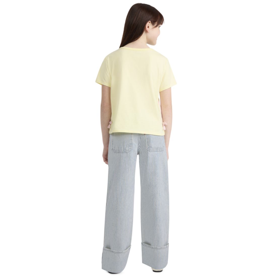 Levi's Girls' 7-16 Railroad Striped Wide Leg Jeans