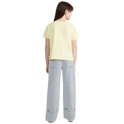 Levi's Girls' 7-16 Railroad Striped Wide Leg Jeans