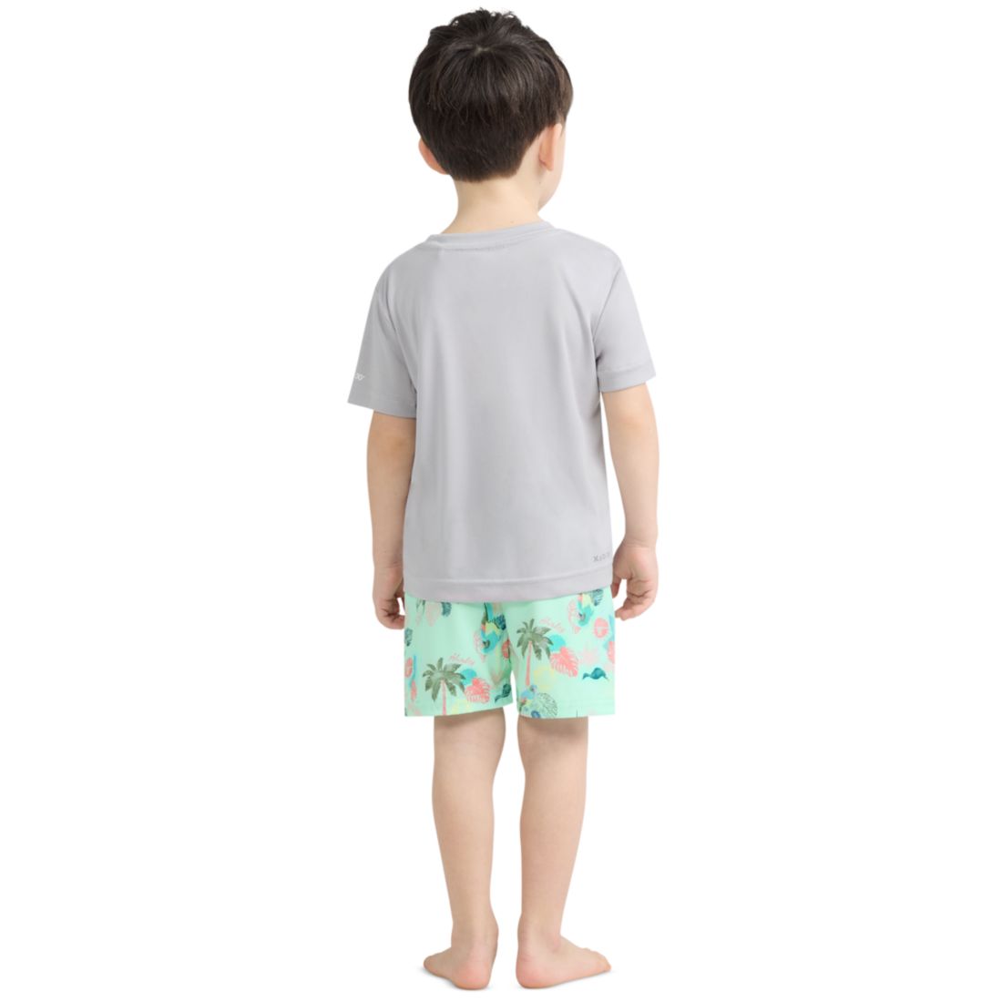 Hurley Boys' Toddler 2T-5T Parrot-Dise Swim T-Shirt and Shorts, 2-Piece Set