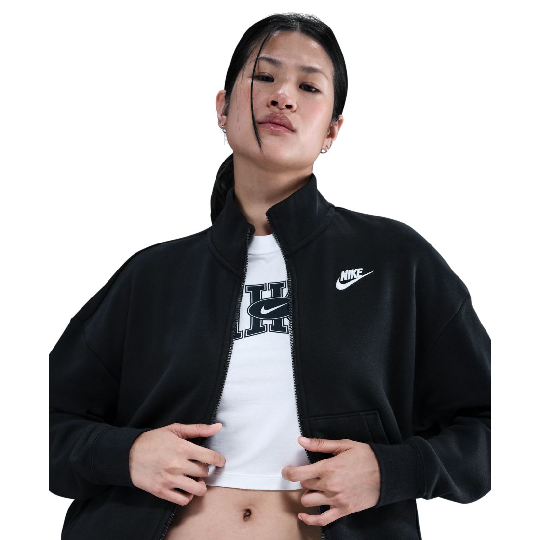 Nike Women's Sportswear Club Zipper Loose Track Jacket