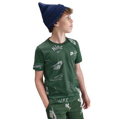 Nike Big Kids Sportswear Printed Cotton T-Shirt