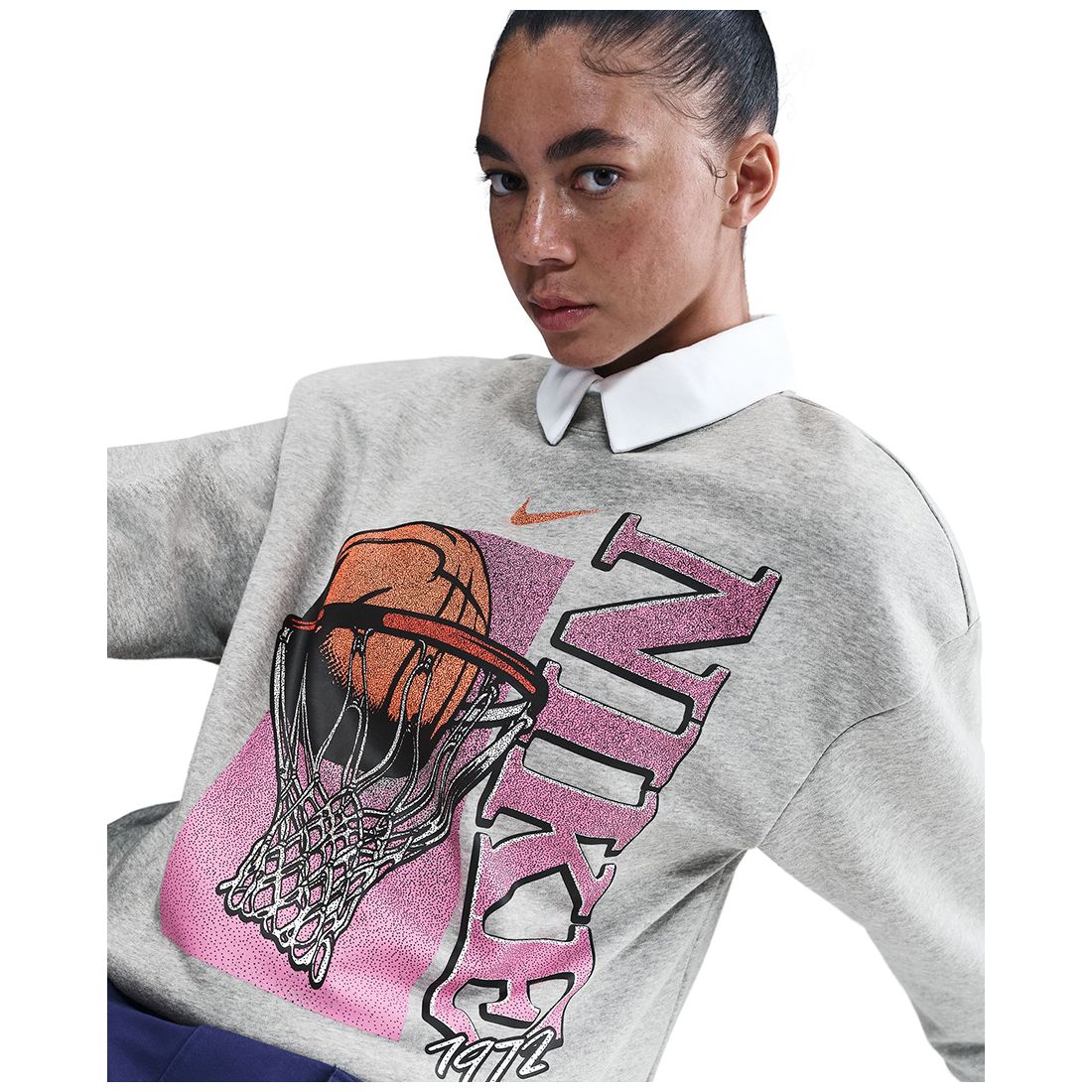 Nike Women's Fleece Loose Fit Crew Neck T-Shirt
