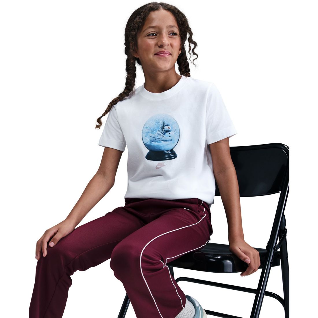 Nike Girls Sportswear Printed Short-Sleeve T-Shirt