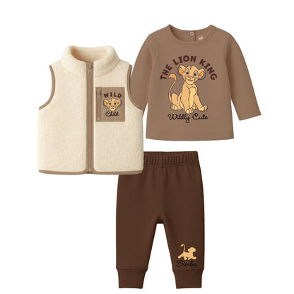 Disney Baby Boys 3-Piece Lion King Vest, Top and Joggers Set