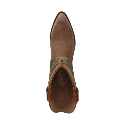 Sam Edelman Women's Rylin Slip On Western Boots - Light Terra Toffee, Olive Branch