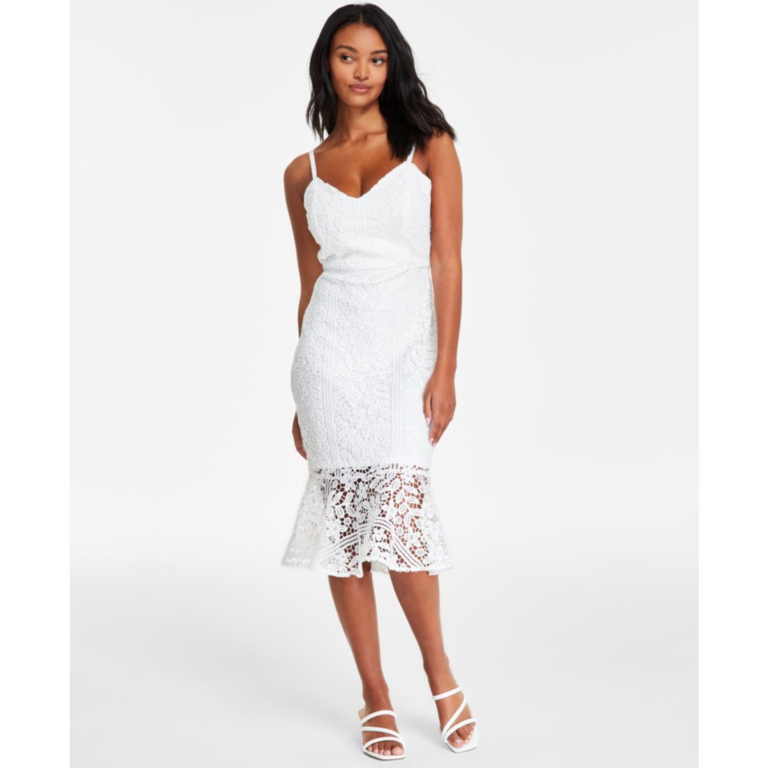 Siena Women's Floral-Lace V-Neck Sleeveless Dress