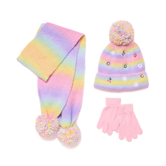 InMocean Big Girls 3-Piece Hat, Gloves, and Scarf Set