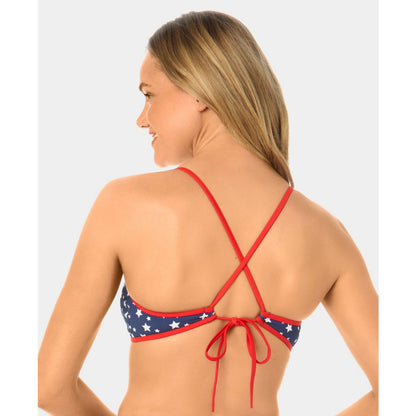 California Waves Women's Starstruck Mini Rib Ring Swim Bikini Top
