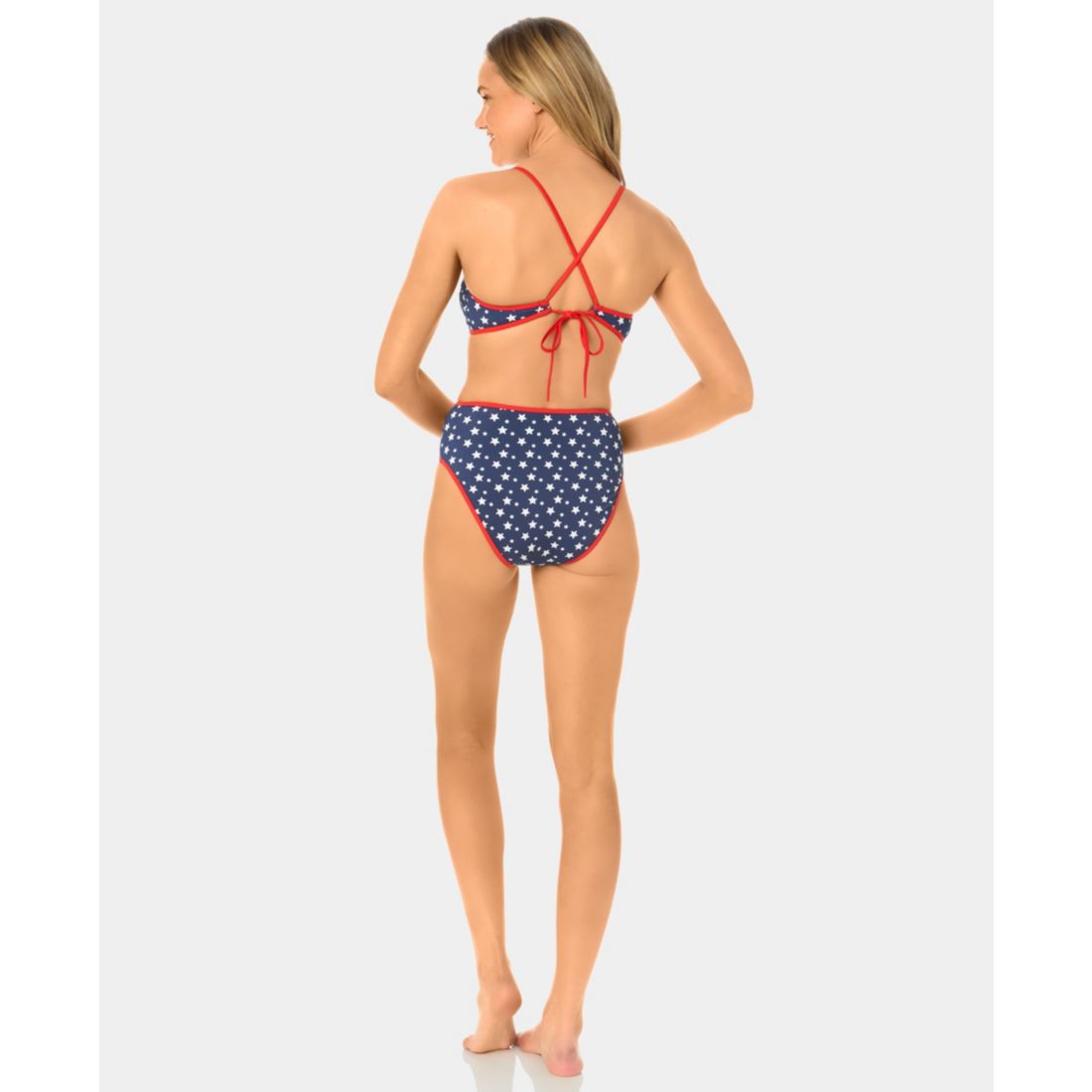 California Waves Women's Starstruck Mini Rib Ring Swim Bikini Top