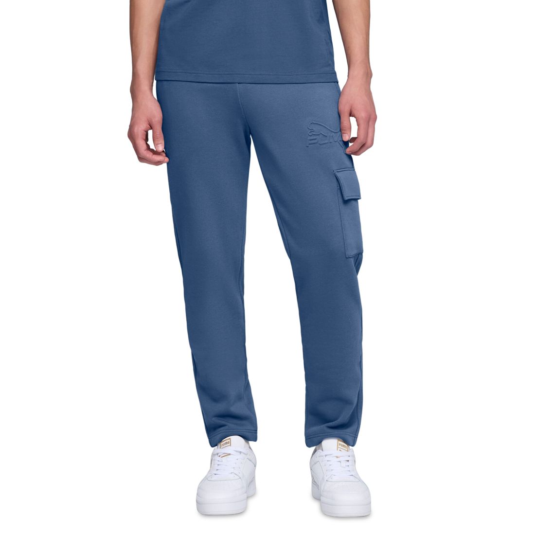 Puma Men's Ess Regular-Fit Logo Embossed Fleece Cargo Pants