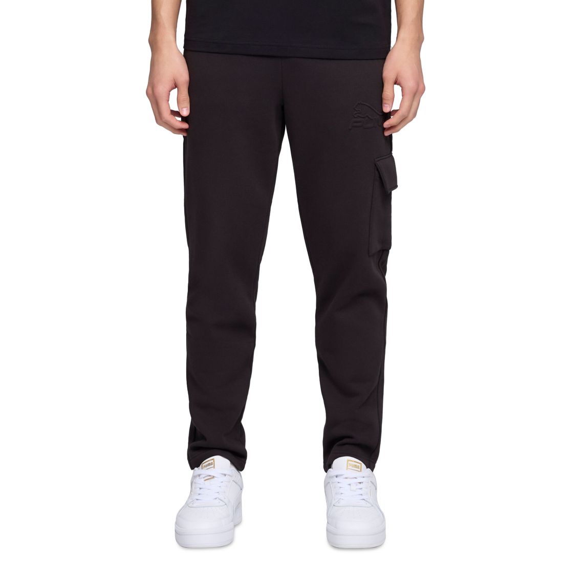Puma Men's Ess Regular-Fit Logo Embossed Fleece Cargo Pants
