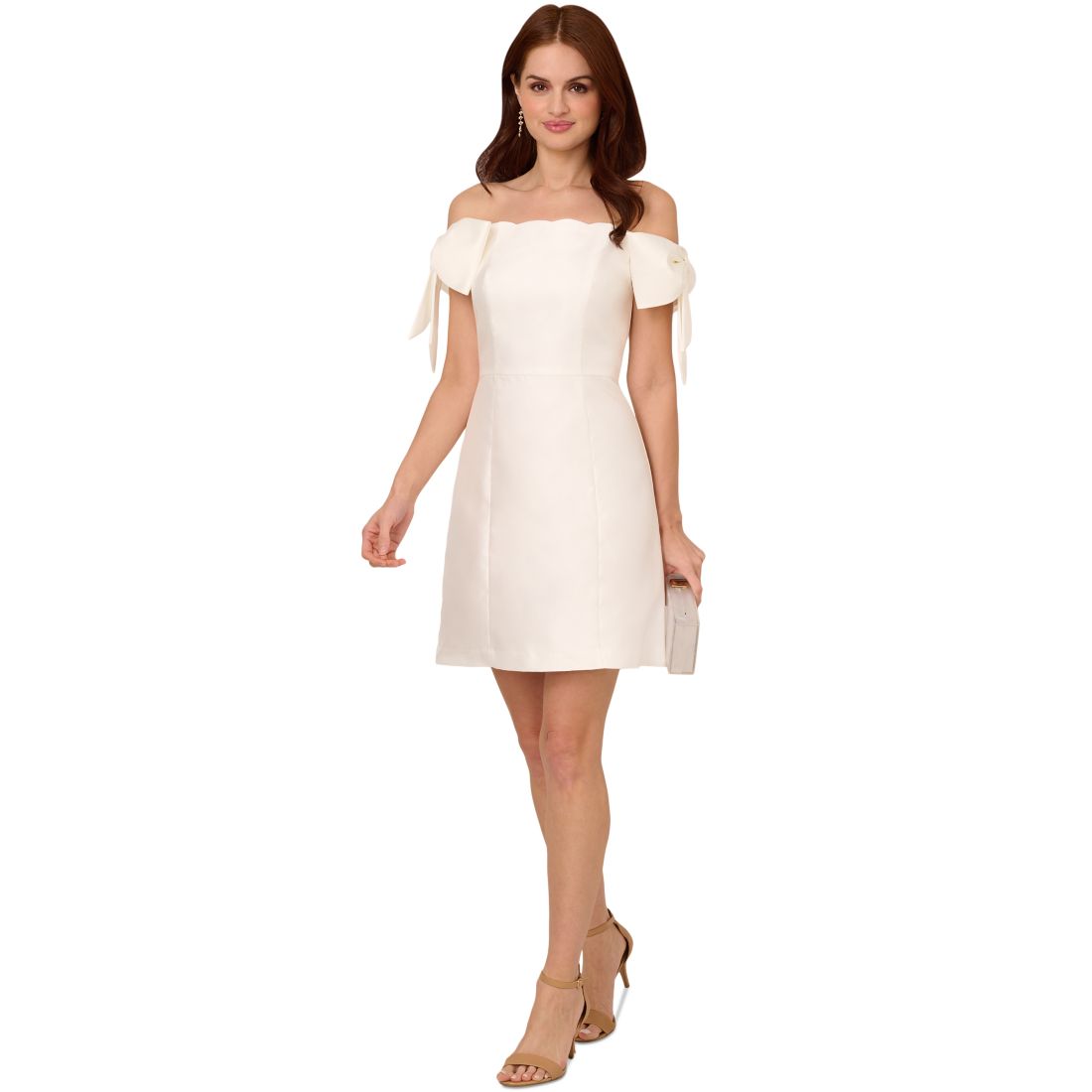 Adrianna Papell Women's Off-The-Shoulder Bow-Sleeve Dress
