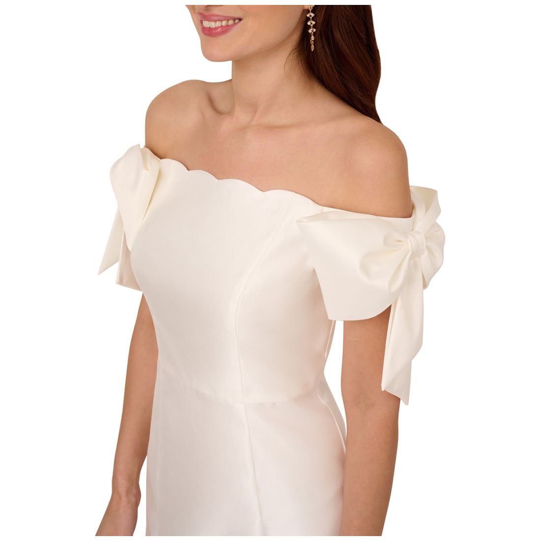 Adrianna Papell Women's Off-The-Shoulder Bow-Sleeve Dress