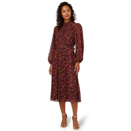 Adrianna Papell Women's Floral Chiffon Midi Dress
