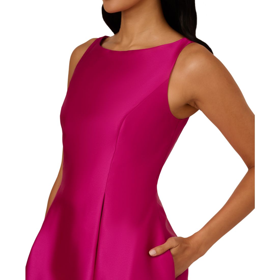 Adrianna Papell Boat-Neck A-Line Dress