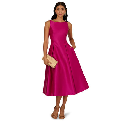 Adrianna Papell Boat-Neck A-Line Dress
