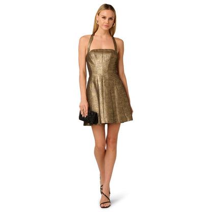 Adrianna Women's Metallic Jacquard Mini Dress