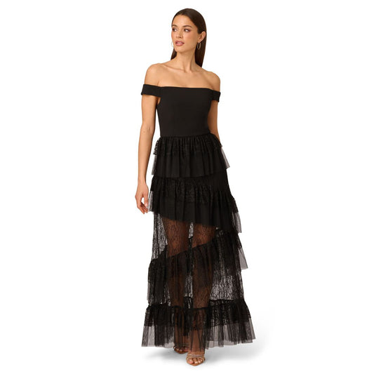 Adrianna Women's Off-The-Shoulder Layered Lace Gown