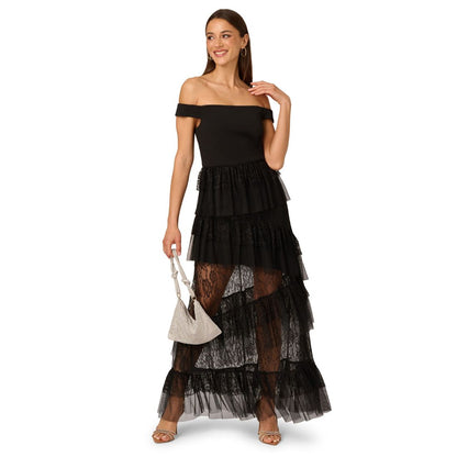 Adrianna Women's Off-The-Shoulder Layered Lace Gown