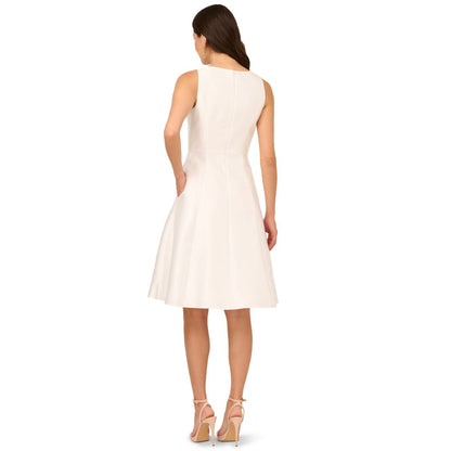 Adrianna Papell Women's Sleeveless Button Mikado Dress